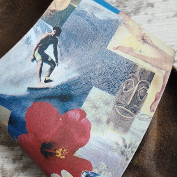 Sz 36 Birkenstock Hawaii Beach Print Slide Sandal - Picture 3 of 14